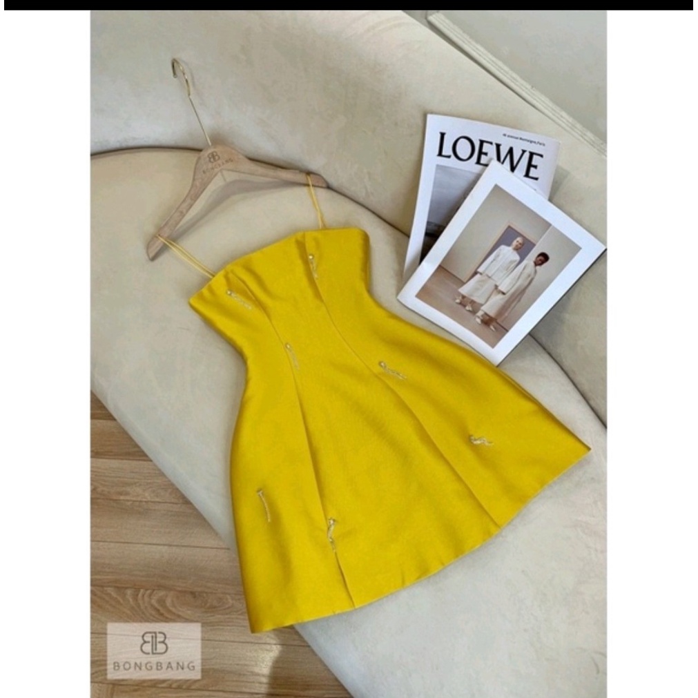 (Free Ship) Đầm Tapta Dây Đính Nơ Đá Siêu Cháy Hàng UP