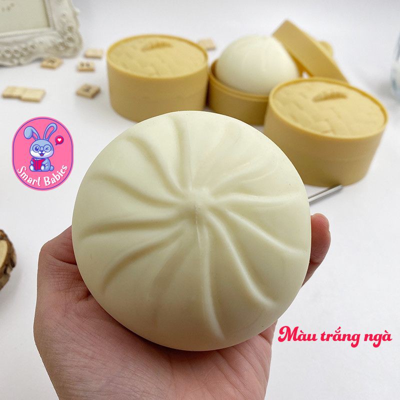 Đồ chơi xả stress hình bánh bao dễ thương mềm dẻo đàn hồi, bánh bao silicon co giãn nắn bóp giải tỏa căng thẳng