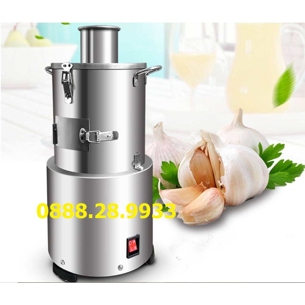 Máy bóc vỏ tỏi khô, hành khô nguyên củ không cần tách tép năng suất 20kg/h thiết kế Inox, công suất 200W