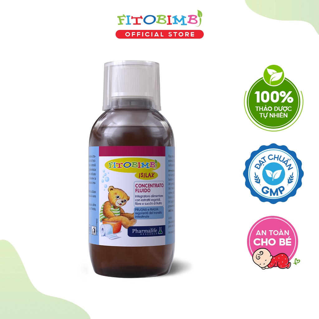 Siro Giảm Táo Bón Kéo Dài Cho Bé FITOBIMBI ISILAX 6 Trong 1 Bổ Sung Chất Xơ Từ Thực Vật Giúp Trẻ Tiêu Hóa Tốt Chai 200ml