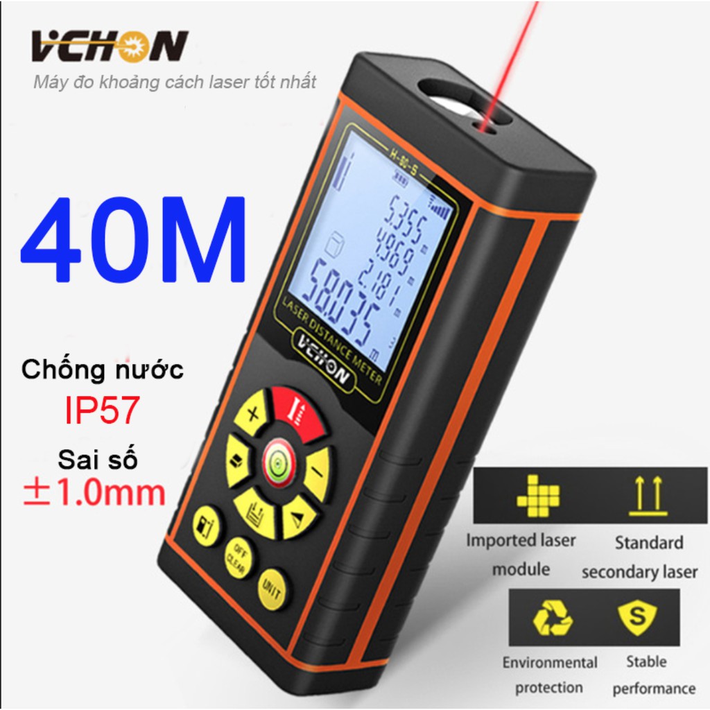 Máy đo khoảng cách bằng laser VCHON H40m chống nước - King Of Prussia