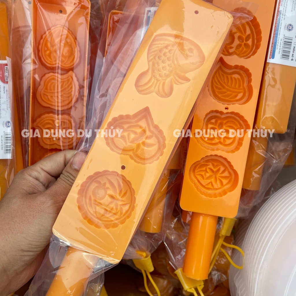 Khuôn gõ bánh phục linh, bánh in hình cá, hình trái tim chất liệu nhựa ABS an toàn của gia dụng Du Thủy