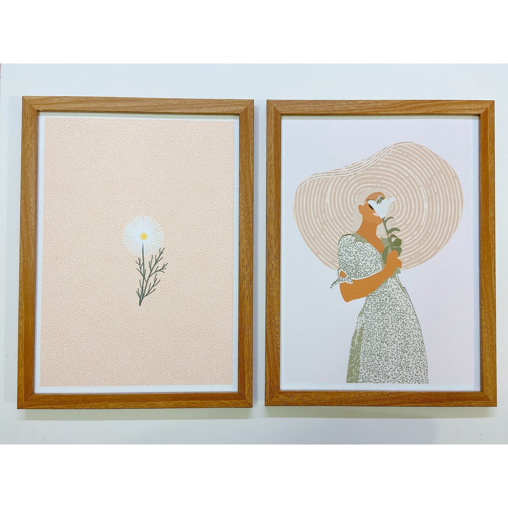 Bộ tranh treo tường 2 bức 40x50cm Boho style