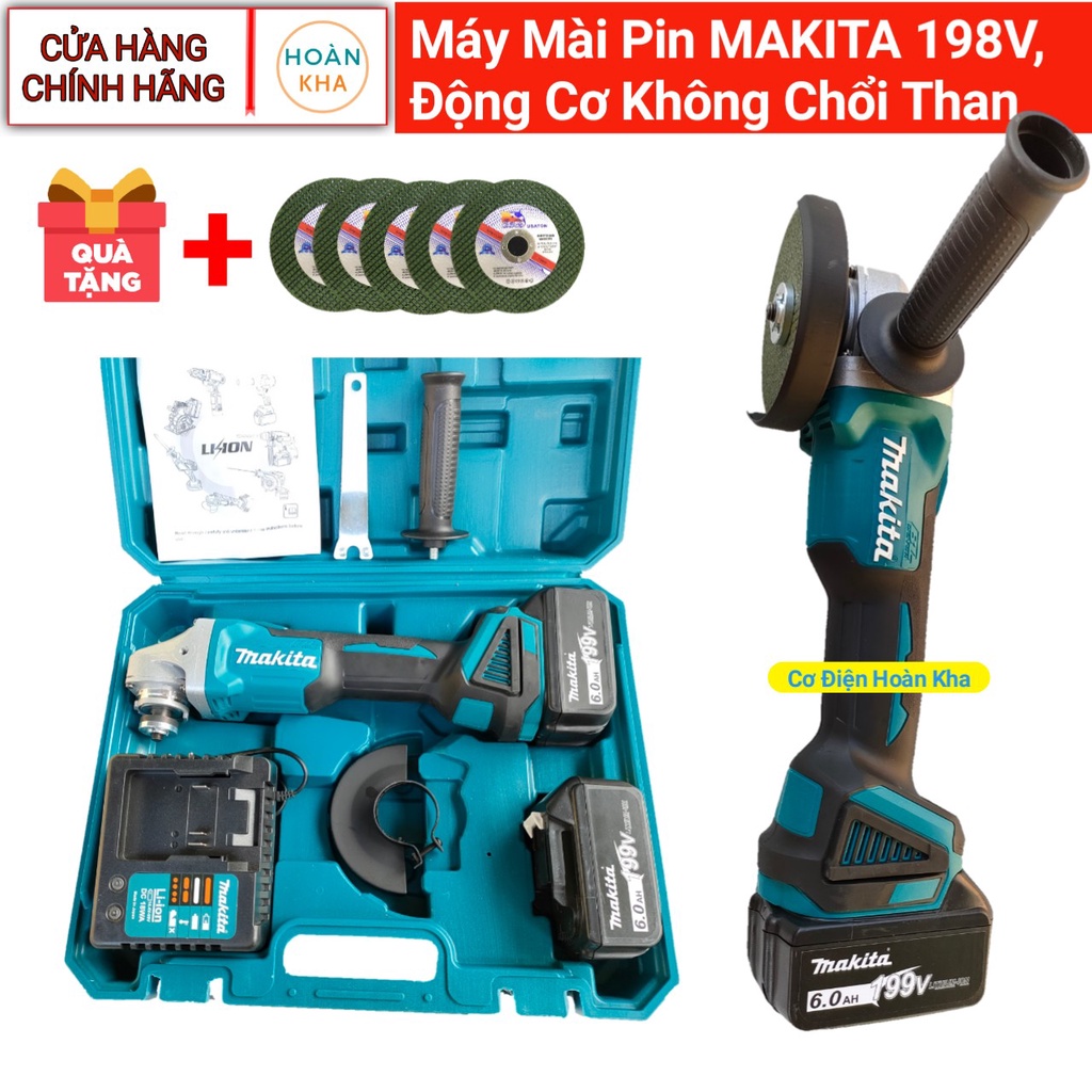 Máy mài pin MAKITA 198v pin khủng 10 cell, động cơ không chổi than, dây đồng 100%