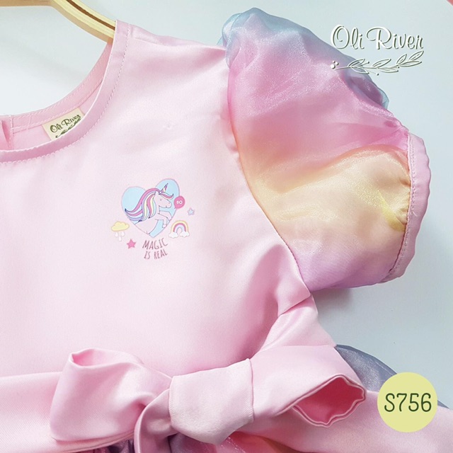 Đầm công chúa pony bảy sắc cầu vồng Unicorn Oliriver