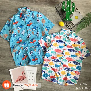 [Yeah1Shop]- Áo sơ mi cá 7 màu/ cá mập (SMHH)