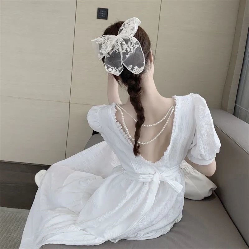 Váy trắng dài tiểu thư