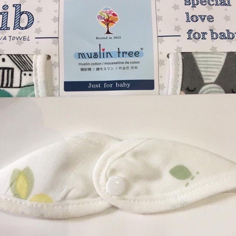 Yếm Tròn Bib Chất Liệu Muslin Tree Cao Cấp Mềm Mại Cho Bé