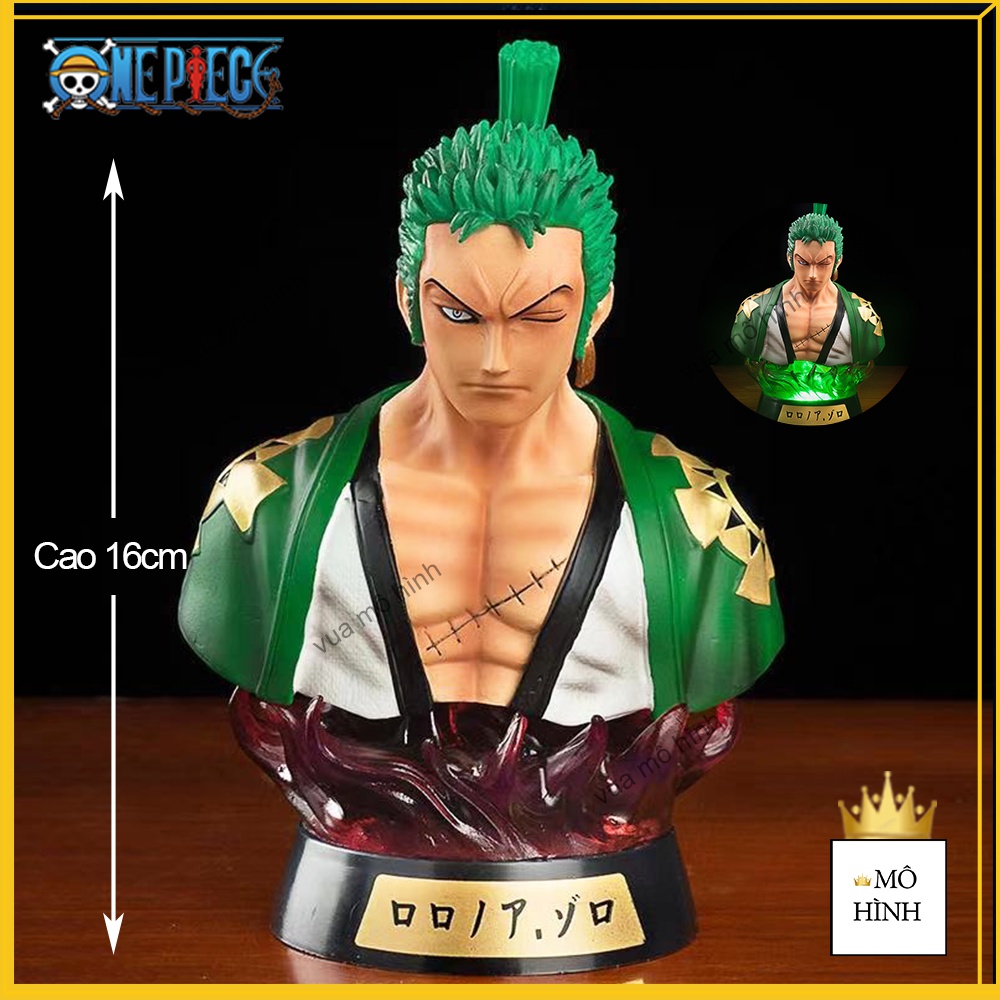 🔥Có Led RGB🔥 Mô Hình Zoro Cực Đẹp, Tượng Bán Thân One Piece Cao 16cm - Mô Hình One Piece