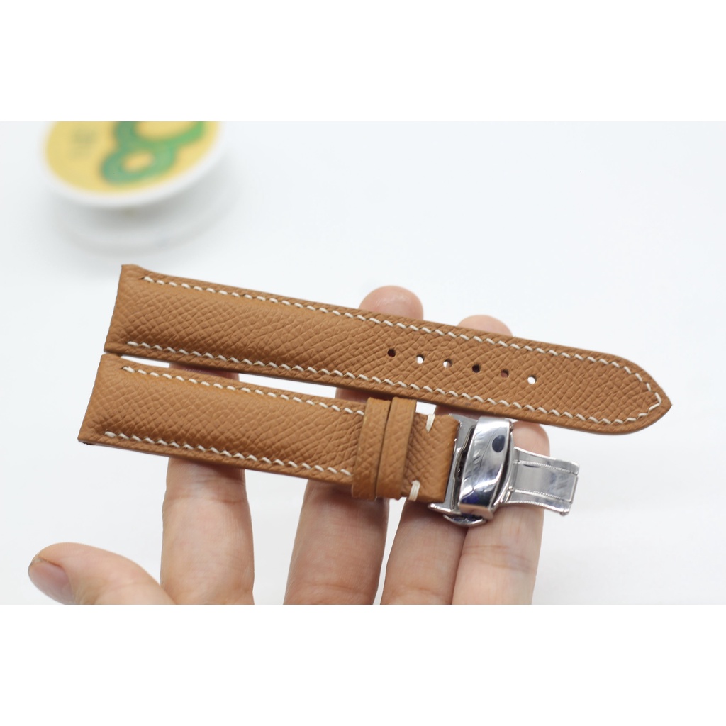 DÂY ĐỒNG HỒ DA EPSOM CAO CẤP+KHÓA GẬP, HOÀN THIỆN THỦ CÔNG, BH 6 THÁNG