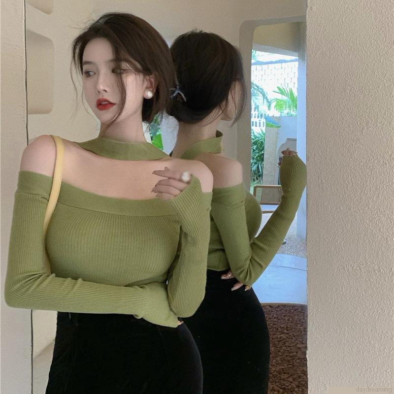Áo Sweater Cotton Tay Dài Hở Lưng Dáng Rộng Thoáng Khí Thời Trang Dành Cho Nữ