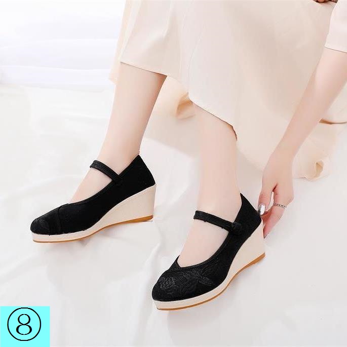 Giày Búp Bê Đế Xuồng Thêu Họa Tiết Phong Cách Trung Hoa Cổ Điển Thời Trang Mùa Hè Cho Nữ