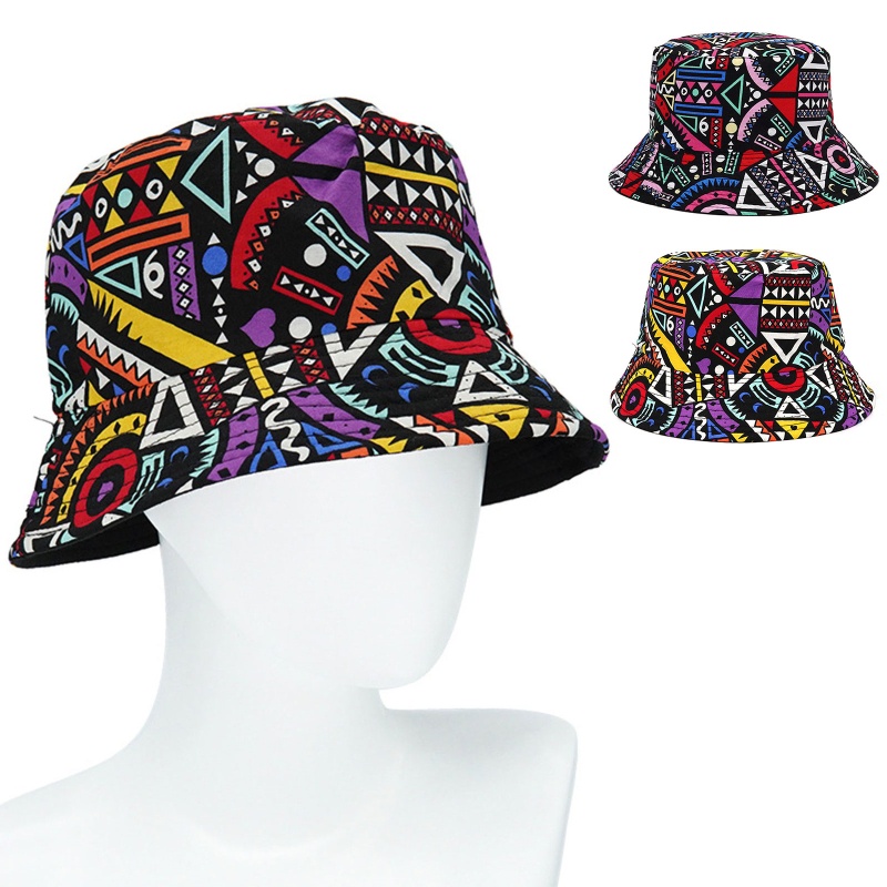 XIXI Nón bucket họa tiết graffiti phong cách retro thời trang cho nam và nữ