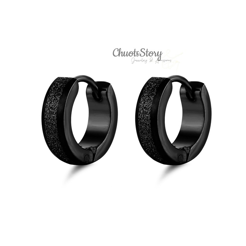 Khuyên tai nam nữ unisex cát lấp lánh nhiều mẫu, bông tai titan không gỉ thời trang - ChuotsStory