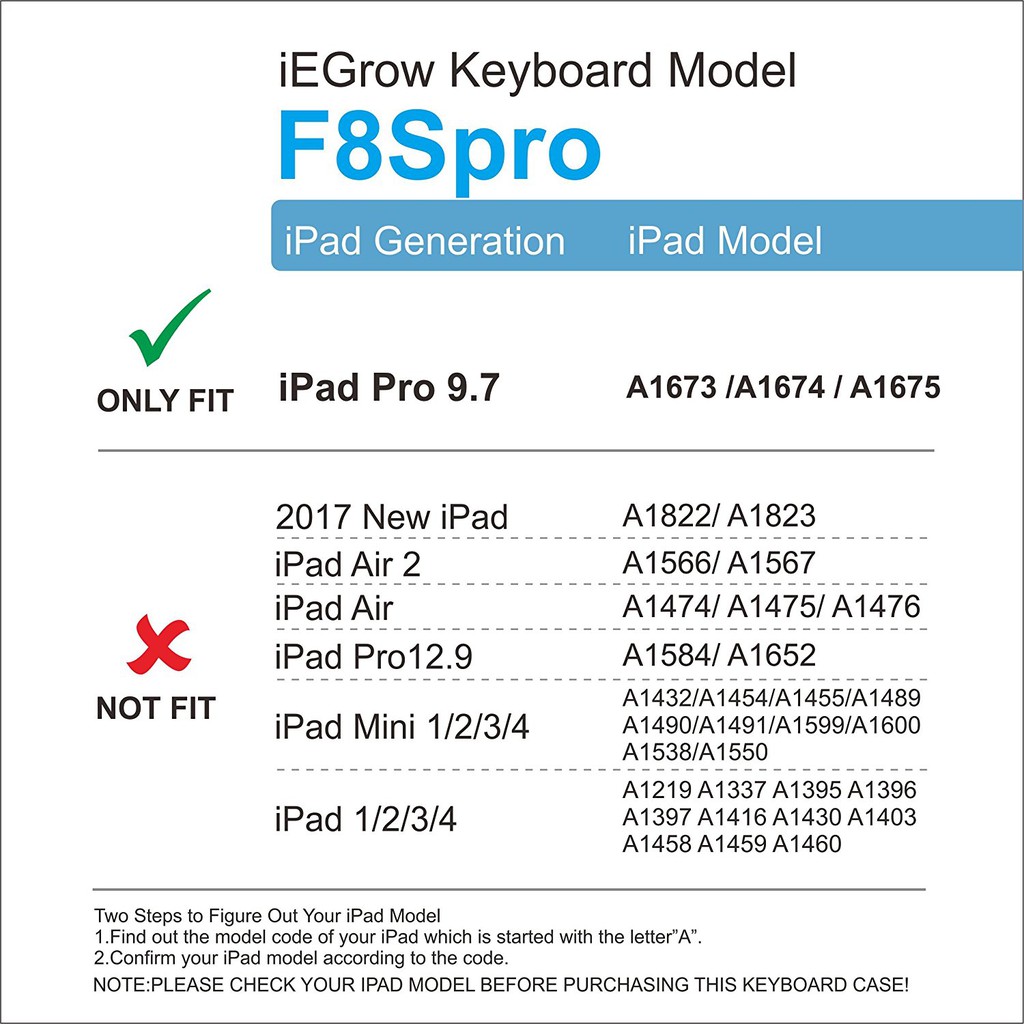 Bao da kiêm bàn phím Bluetooth F8Spro cho ipad Pro 9.7 (Trắng)