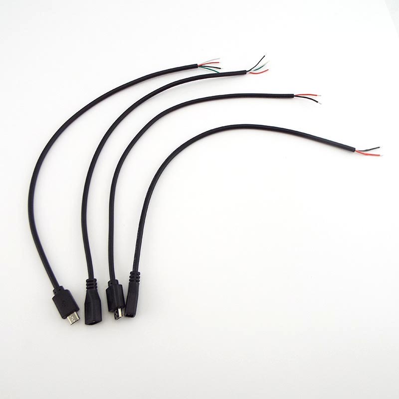 Set 5 Dây Cáp Sạc Micro USB 2.0 4 Pin 2 Pin 4 Dây Cho Điện Thoại Android
