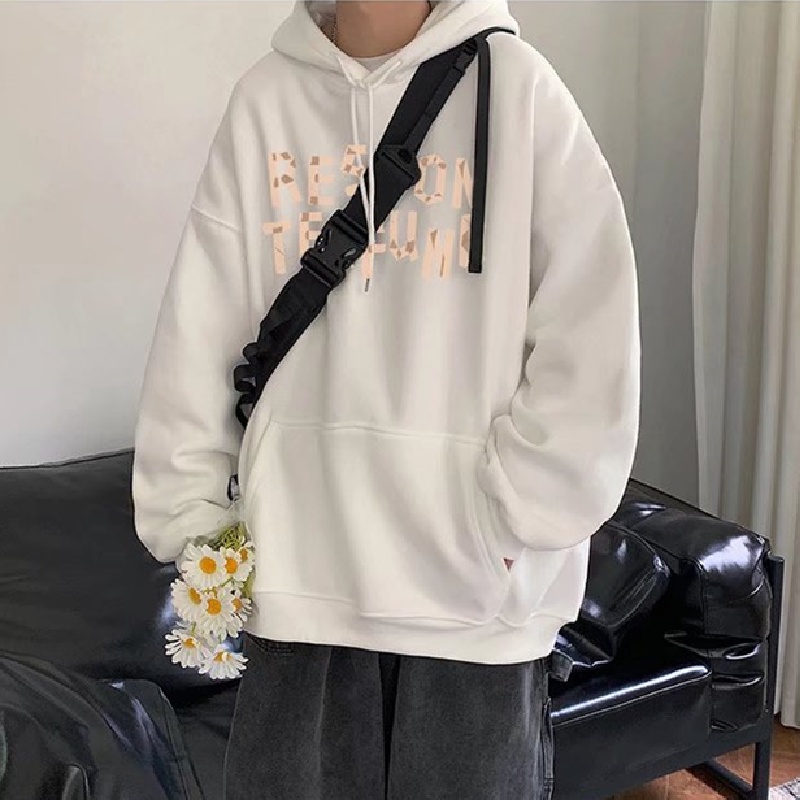 Áo hoodie Thể Thao Dáng Rộng In Chữ Phong Cách Hip Hop Đường Phố Hàn Quốc Thời Trang Mùa Đông Cho Nam [M-5XL]