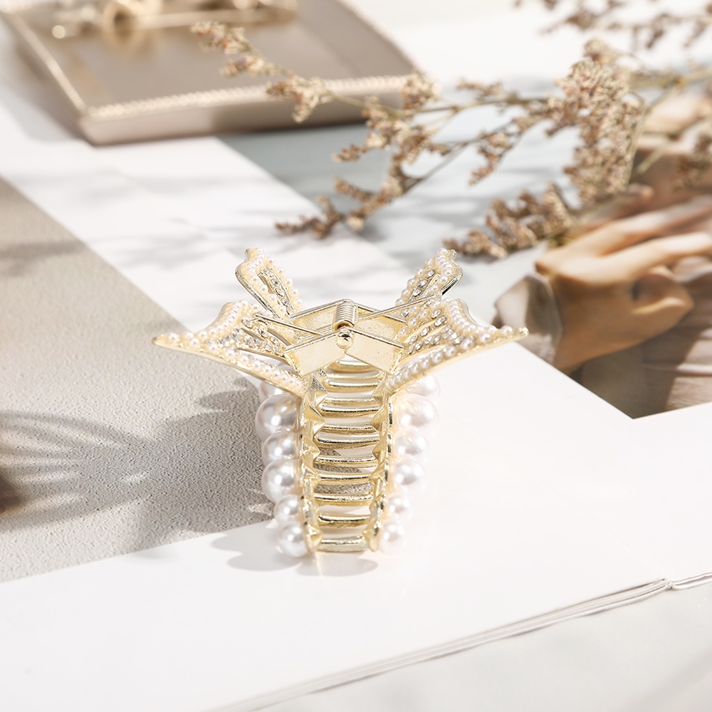 Kẹp tóc kim loại đính đá lấp lánh