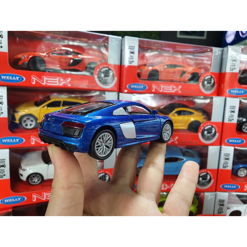Xe Mô Hình Audi R8 V10 2016 1:34 Welly ( Xanh )