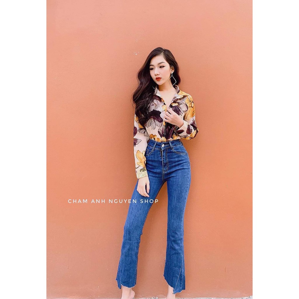Áo sơ mi hoa vàng sang chảnh