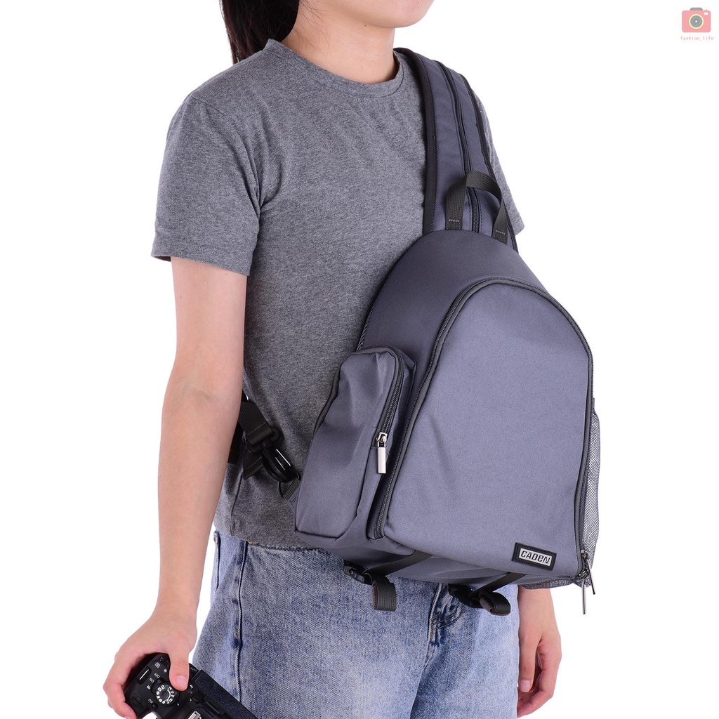 【fash】CWATCUN D17 Photography Camera Bag Backpack Double/ Single-shoulder Water-resistant DIY Customized Inner Design for DSLR/SLR Mirrorless Cameras Lenses