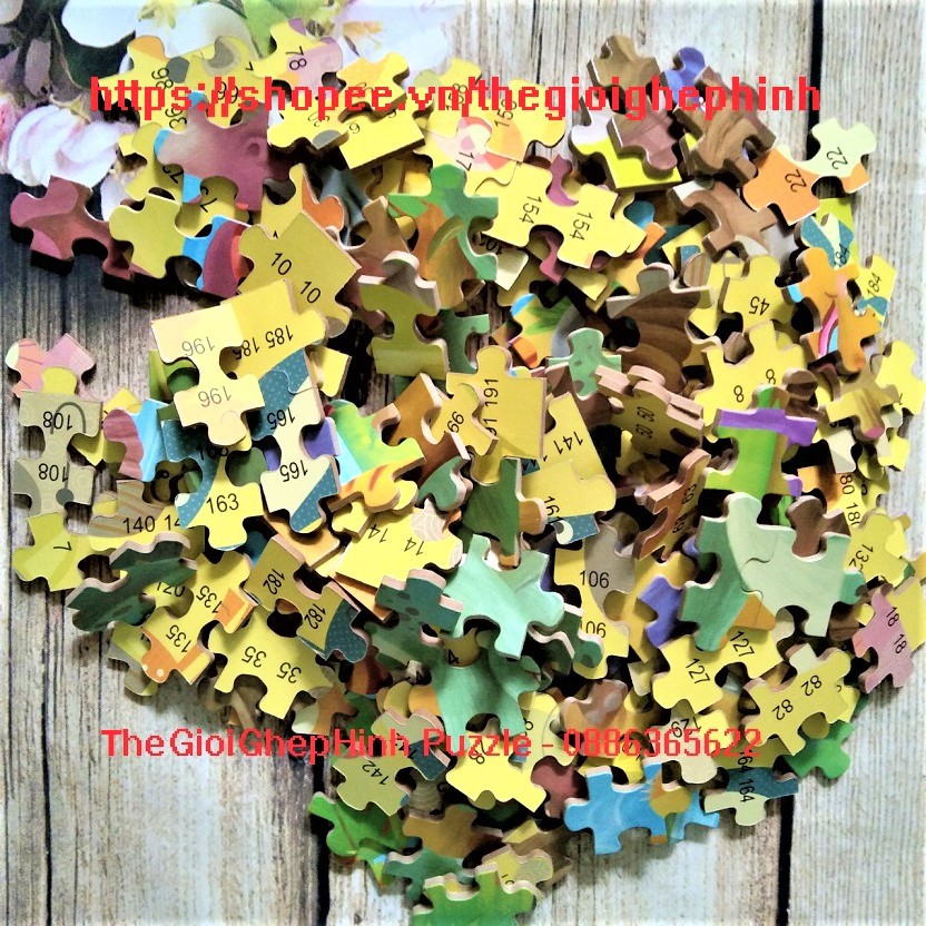 Ghép hình Puzzle 200 mảnh hộp sắt 15 mẫu siêu đẹp - ảnh chụp thật