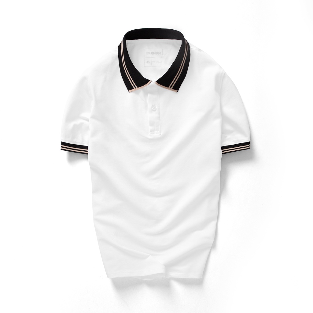 Áo POLO nam cổ bẻ BASIC Phối viền vải CVC co giãn 4 chiều, form regular fit, sang trọng-lịch lãm - BUBMAN