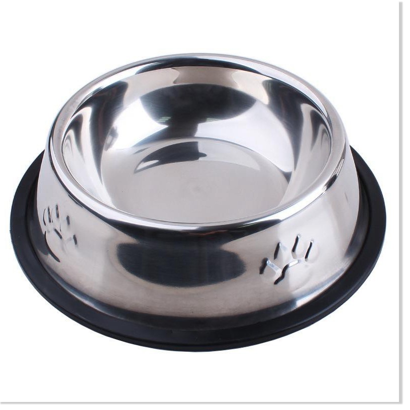 Bát / chén ăn inox chống lật dành cho chó mèo gồm 2 loại bát inox chó sơn màu và bát inox mèo không màu