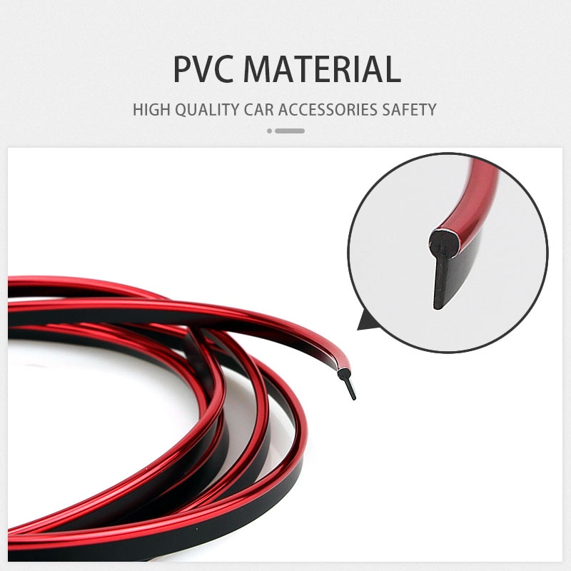 Chỉ Trang Trí ô tô Dải Viền Trang Trí Xe Hơi Bằng Chất Liệu PVC Mạ Điện Chống Va Chạm 5M Thông Dụng Tự động chống va chạm Trầy xước Trang trí Dải trang trí Bảo vệ Dòng điện tử PVC Phụ kiện thay thế ô tô