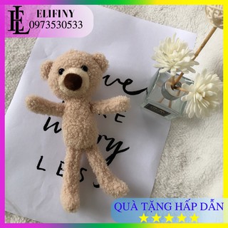 Móc Khóa Gấu Nâu Nhồi Bông Đeo Túi Balo Đi Học Đi Chơi Dễ Thương