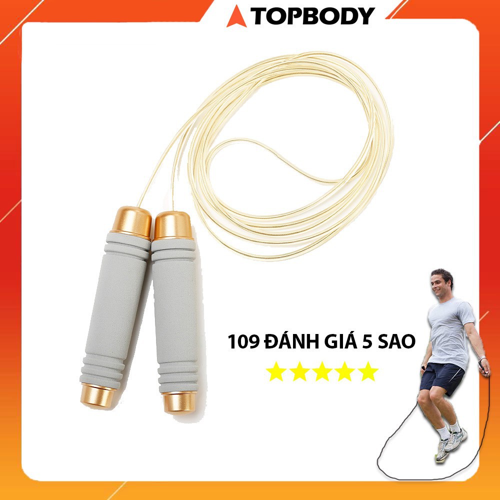 Dây nhảy thể lực đàn hồi 2.9m chính hãng TopBody, Dây nhảy giảm cân lõi thép bọc silicon cao cấp