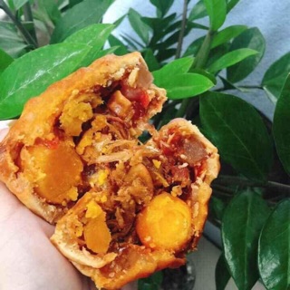 [SG chọn vận chuyển hỏa tốc giao liền ]Bánh trung thu thập cẩm xá xíu và gà quay 2 trứng muối 200gram
