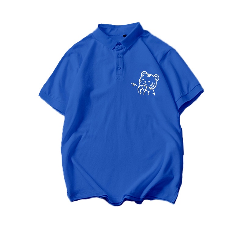 Áo Polo Nữ Nam Tay Lỡ In Hình Cặp Gấu Biết Yêu Phong Cách Năng Nộng Hàn Quốc Đơn Giản TTQ0461