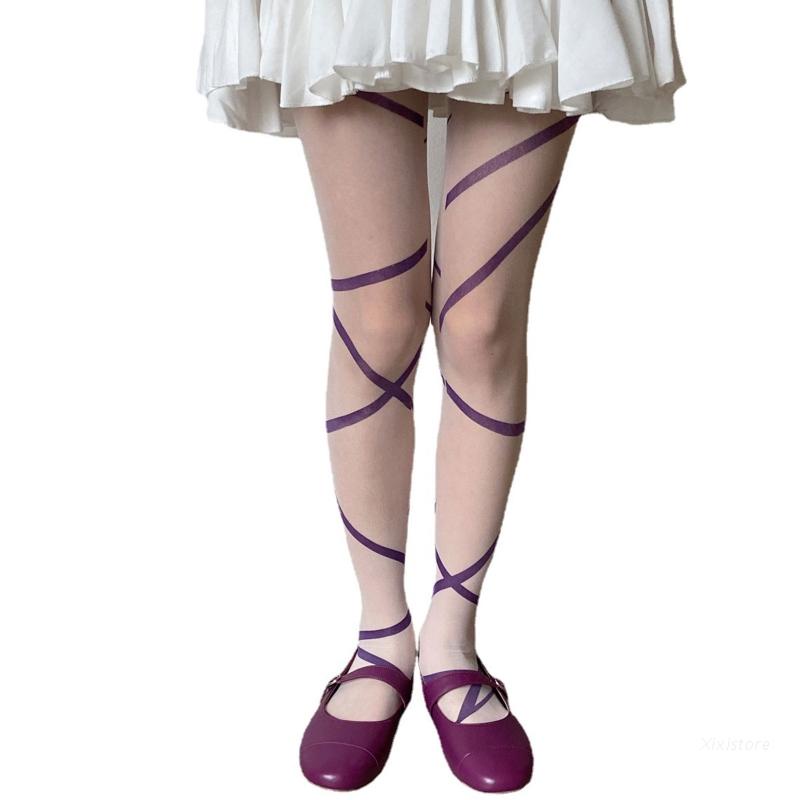 XIXI 1 Đôi Quần Tất Nữ Họa Tiết Sọc Quyến Rũ