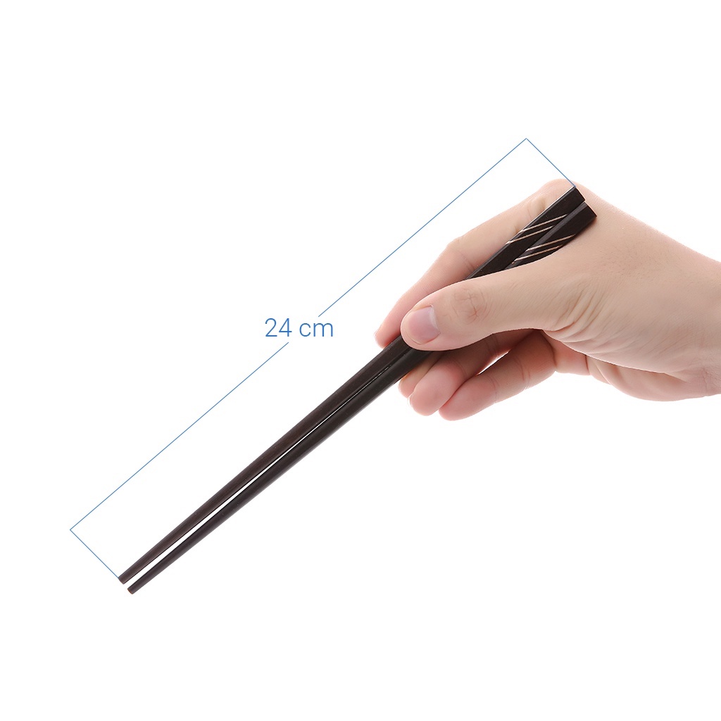 Vỉ 10 Đôi Đũa Gỗ Cẩm Xoắn Cao Cấp  Không Chất Bảo