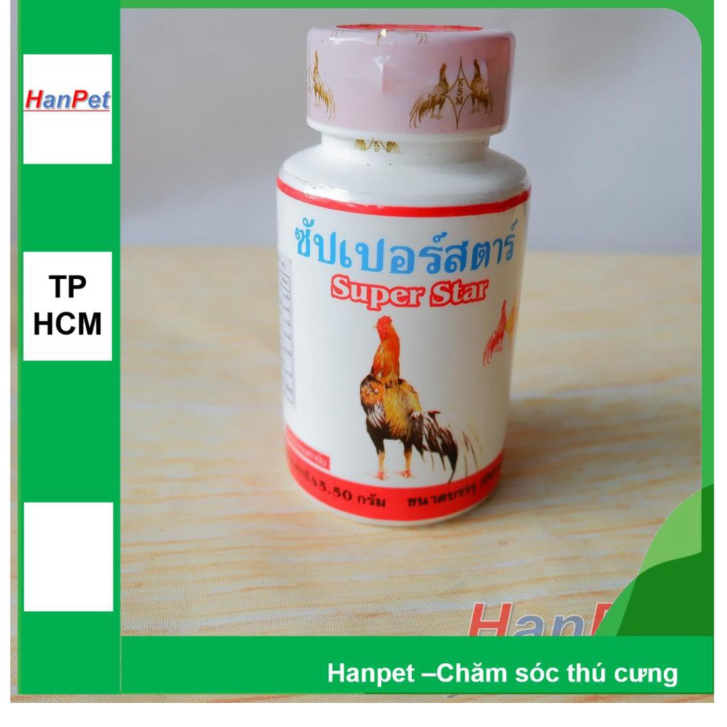 HN-Tăng gân gà chọi, thuốc bổ gân, cơ cho chiến kê, SUPER STAR dạng uống 100v/lọ-