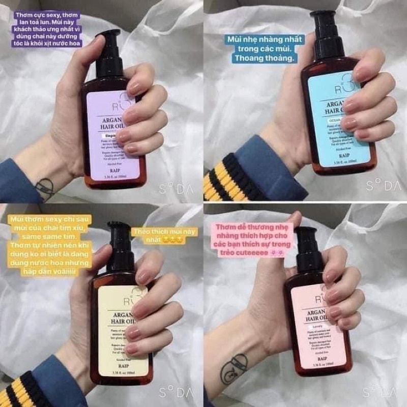 TINH DẦU DƯỠNG TÓC RAIP R3 ARGAN HAIR OIL 100ML
