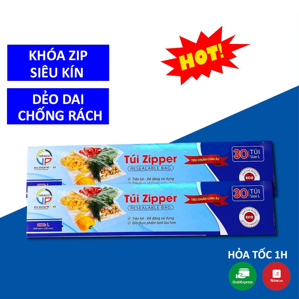 Túi Zip Đựng Thực Phẩm Tái Sử Dụng Bảo Quản Đồ Khô, Thức Ăn, Rau Củ Quả Trong Tủ Lạnh An Toàn Sạch Sẽ
