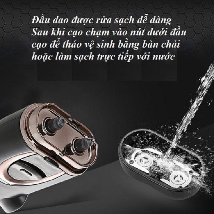 Dao cạo râu máy cạo râu điện mini chính hãng LINGKE pin sạc 2 lưỡi dao Model: LK 188 cho nam giới - Bảo hành 3 tháng