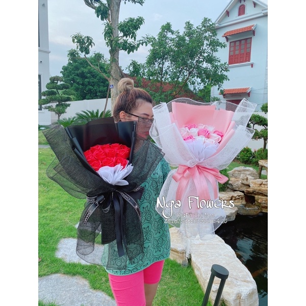 Bó Hoa Sáp 12 Bông Phối Lưới