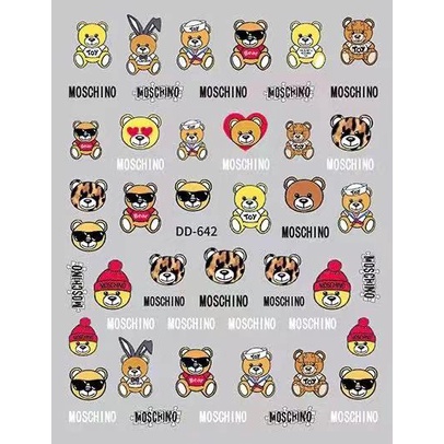 sticker gấu trang trí nail nhé a