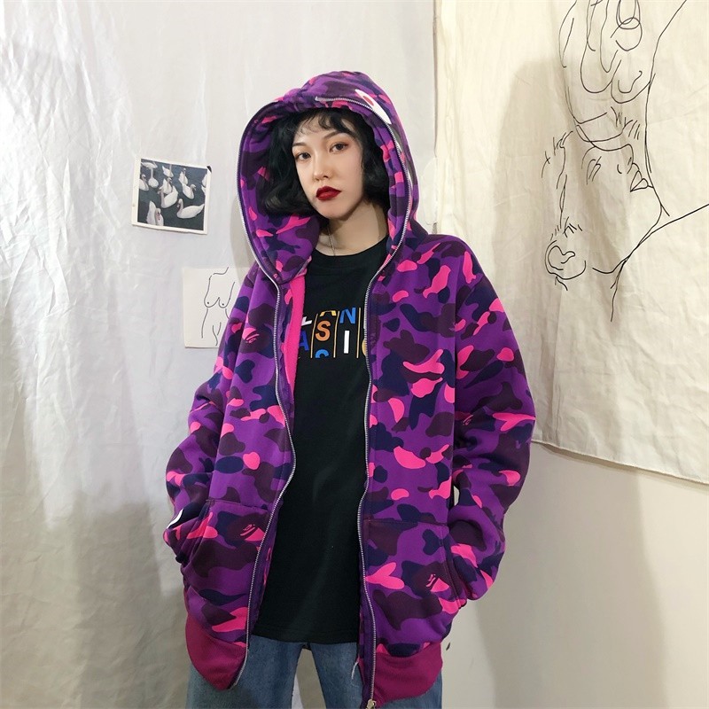 [ORDER TAOBAO] Áo khoác BAPE mũ xịn xò Unisex loại dày đẹp phong cách Ulzzang kèm ảnh thật chèn tên