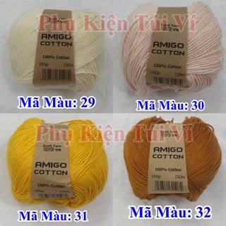 Sợi Amigo 100% Cotton 28k/c (Màu 21-36)