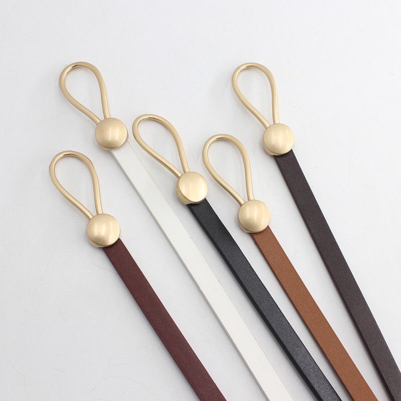 Thắt Lưng Da Pu Khóa Kim Loại Tròn Thiết Kế Thời Trang Cho Nữ, dai váy áo thanh lịch