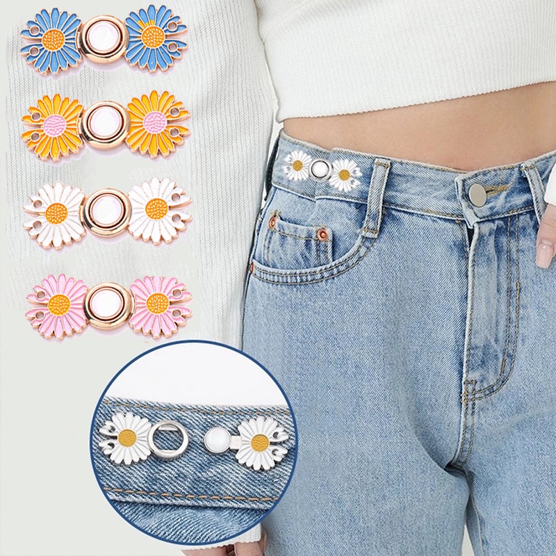 Nút Quần Jean / Quần Jean Bằng Kim Loại Hình Hoa Cúc Có Thể Tháo Rời / Khóa Thắt Lưng Vô Hình / Siết Chặt