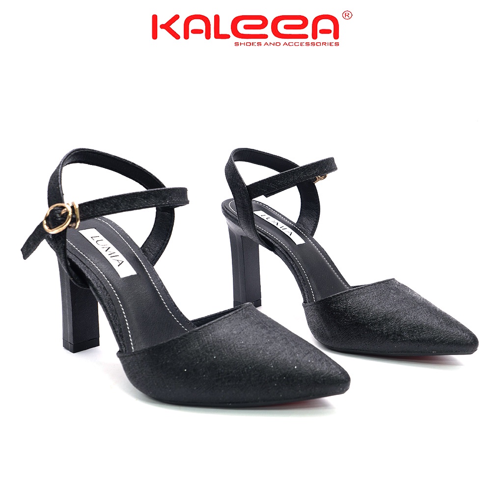 Sandal Nữ KALEEA MO13  Sandal Cao Gót Ánh Nhũ Gót Nhọn 8p