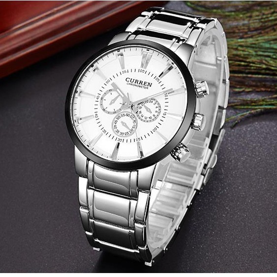 [Mã FASHIONCB264 giảm 10K đơn bất kỳ] Đồng Hồ Quartz CURREN 8001 Bằng Thép Không Gỉ Chống Thấm Nước Chất Lượng Cao