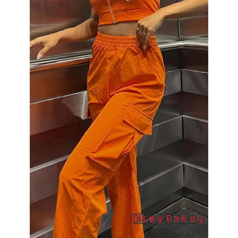 Quần ống rộng Lưng Thun Màu Sắc Thời Trang Cho Nữ