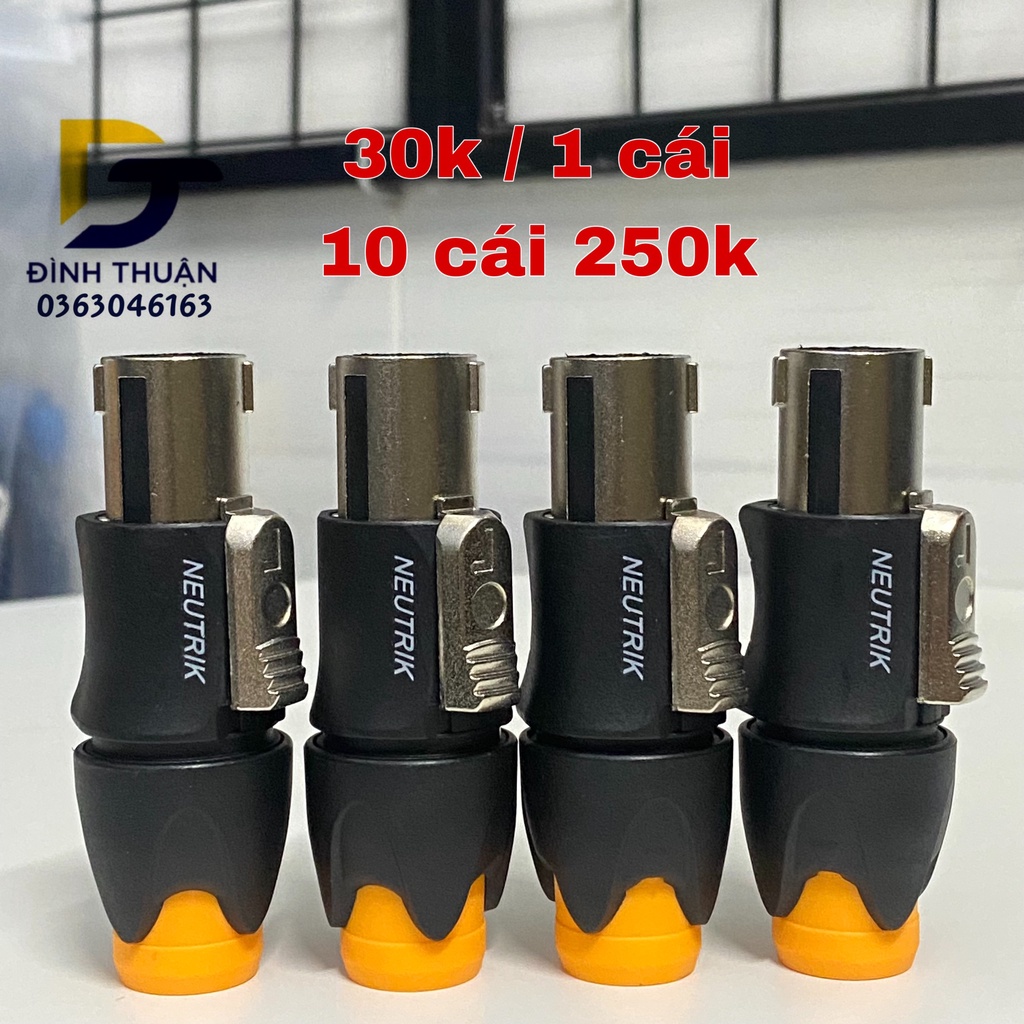 Jack cắm loa Speakon Newtrik bọc inox loại 1 tốt, ren vặn chắc chắn