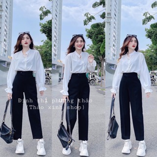 QUẦN BAGGY VẢI CẠP CAO ỐNG ĐỨNG THOẢI MÁI DỄ CHỊU